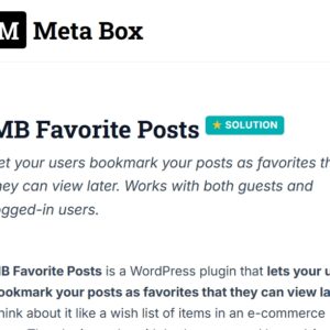 Meta Box Favorite Posts