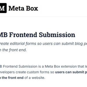 Meta Box Frontend Submission