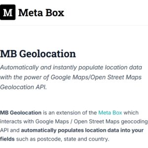 Meta Box Geolocation