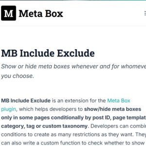 Meta Box Include Exclude