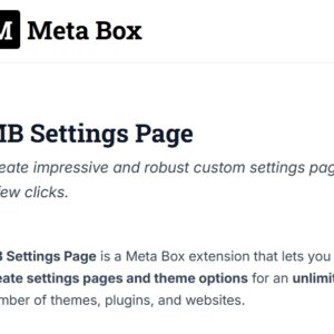 Meta Box Settings Page