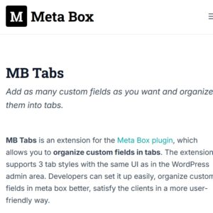 Meta Box Tabs