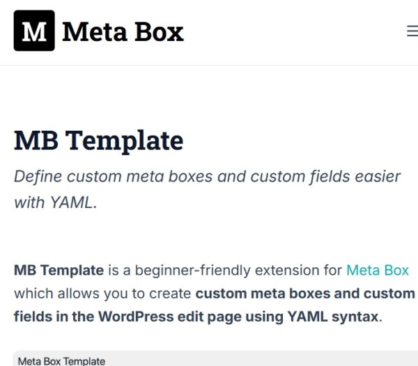 Meta Box Template