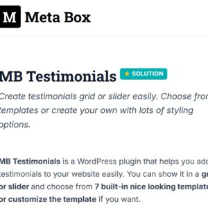 Meta Box Testimonials