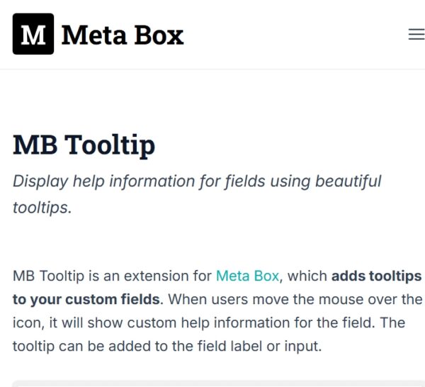 Meta Box Tooltip
