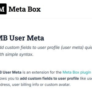 Meta Box User Meta