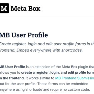 Meta Box User Profile