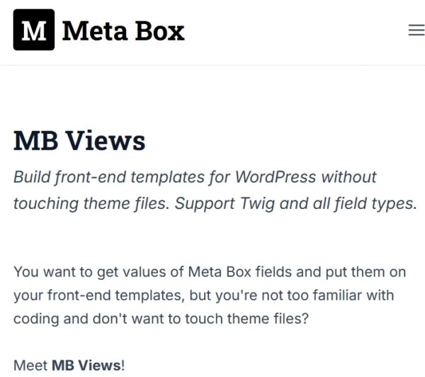 Meta Box Views