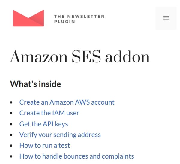 Newsletter Amazon SES