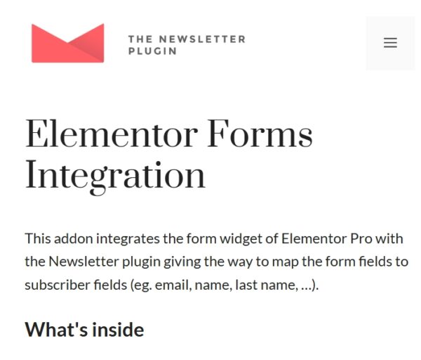 Newsletter Elementor Pro