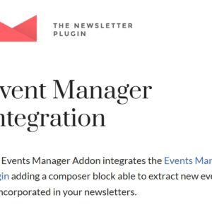 Newsletter Events Manager Integration