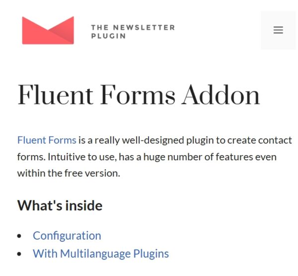 Newsletter Fluent Forms