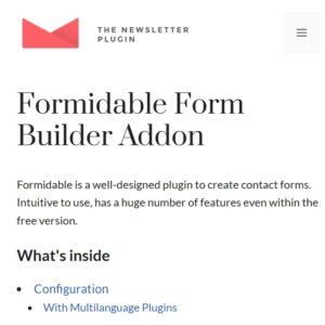 Newsletter Formidable Forms