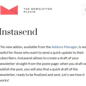 Newsletter Instasend