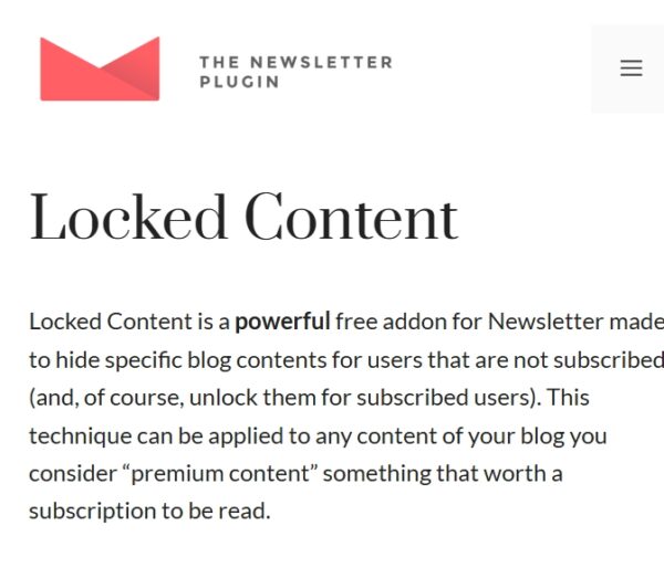 Newsletter Locked Content
