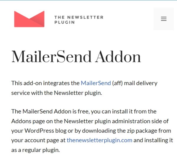 Newsletter Mailersend