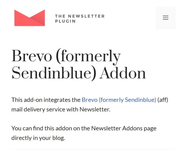 Newsletter Sendinblue
