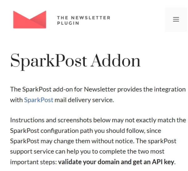 Newsletter SparkPost