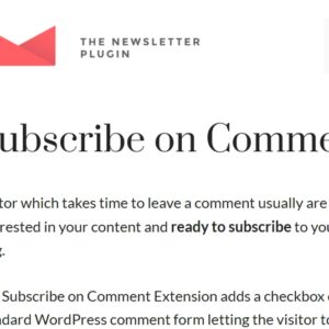 Newsletter Subscribe on Comments
