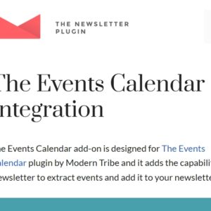 Newsletter The Events Calendar Addon