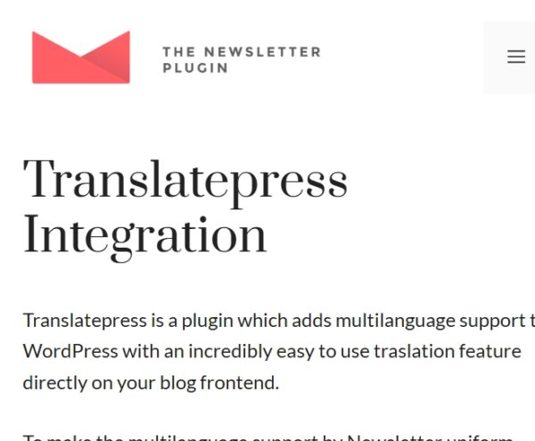 Newsletter Translatepress