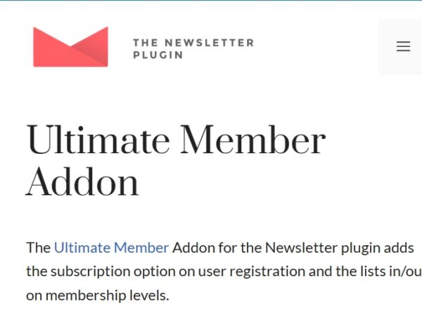 Newsletter Ultimate Member