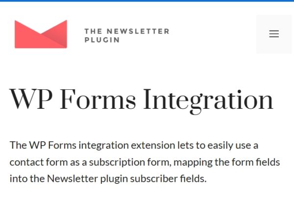 Newsletter WP Forms Integration
