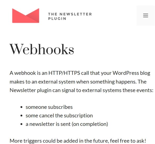 Newsletter Webhooks