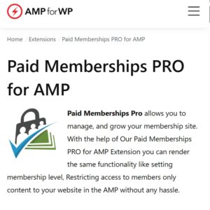 Paid Memberships Pro For AMP