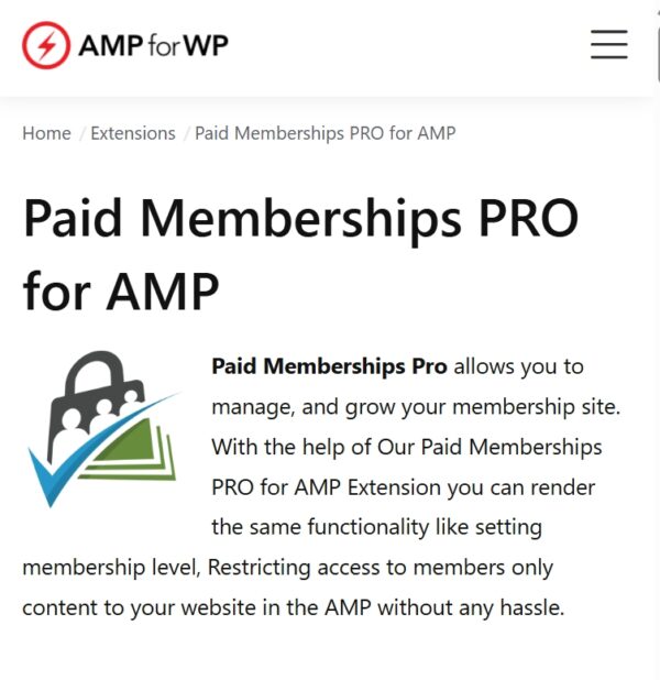 Paid Memberships Pro For AMP