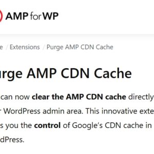 Purge AMP CDN Cache