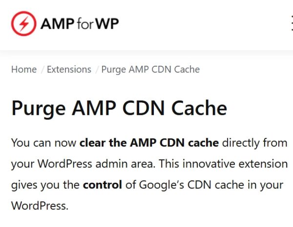 Purge AMP CDN Cache