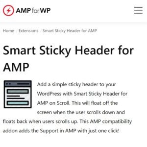 Smart Sticky Header for AMP