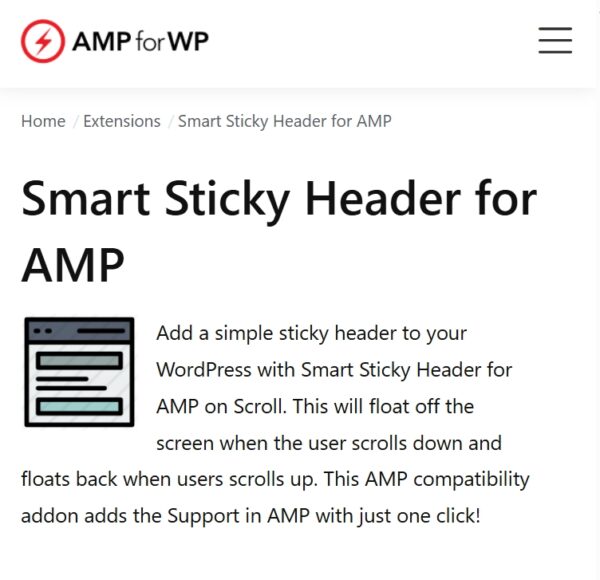 Smart Sticky Header for AMP