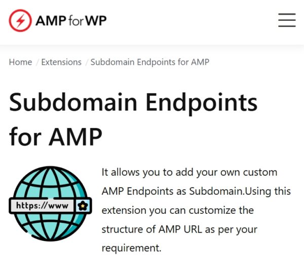 Subdomain Endpoints for AMP