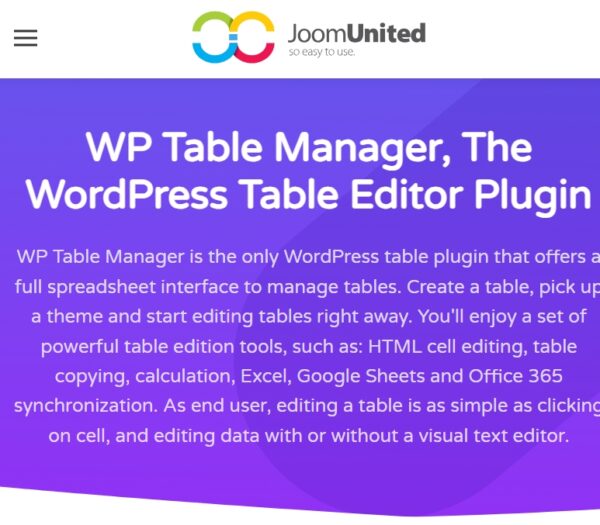 WP Table Manager