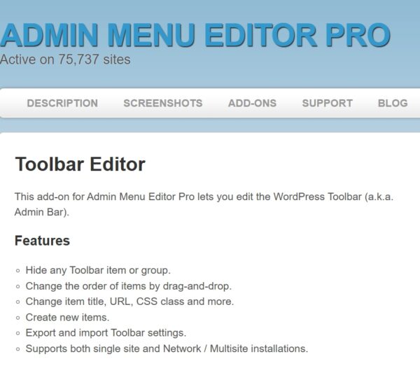 AME Toolbar Editor