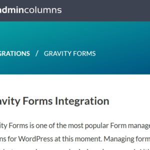 Admin Columns Pro Gravity Forms