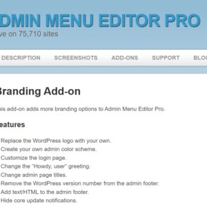 Admin Menu Editor Pro Branding Addon
