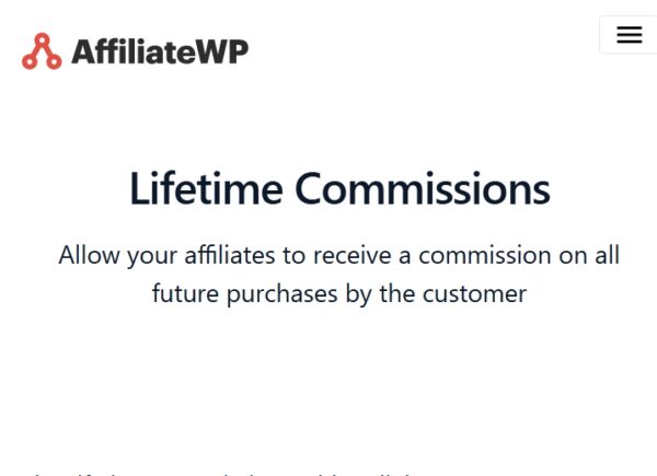 AffiliateWP Lifetime Commissions