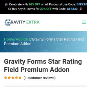Gravity Forms Star Rating Field Premium