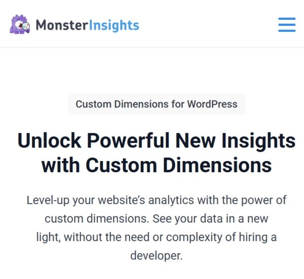 MonsterInsights Dimensions Addon