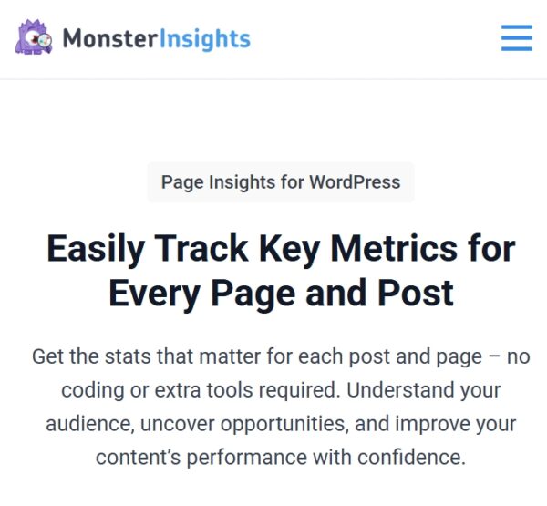 MonsterInsights Page Insights Addon
