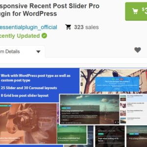 Responsive Recent Post Slider Pro plugin for WordPress
