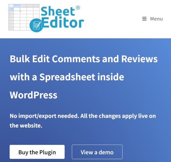 WP Sheet Editor Comments Pro