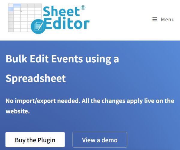 WP Sheet Editor Events Pro