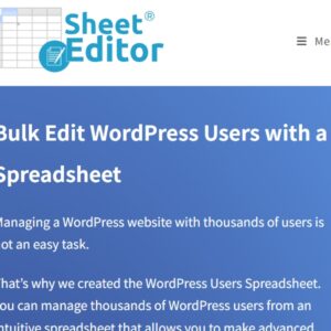 WP Sheet Editor Users (Premium)