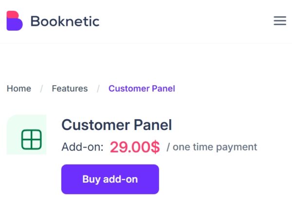 Customer Panel for Booknetic