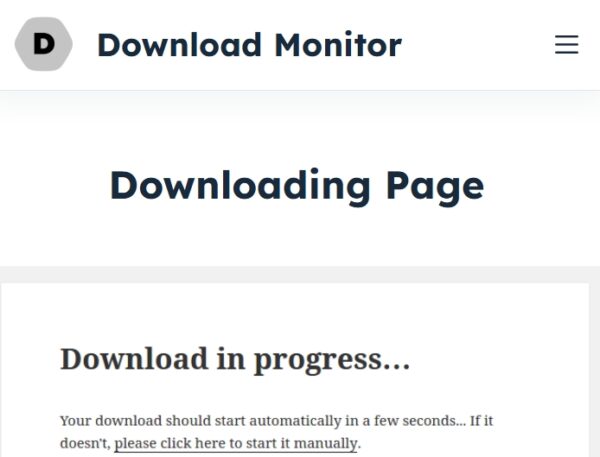 Download Monitor Downloading Page