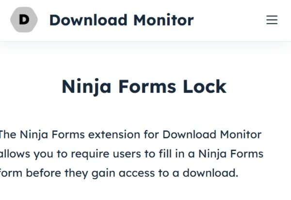Download Monitor Ninja Forms Lock